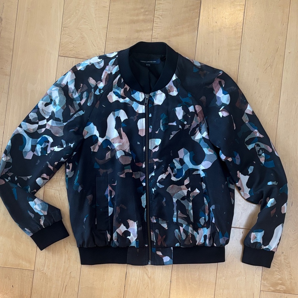French Connection Black Bomber Jacket